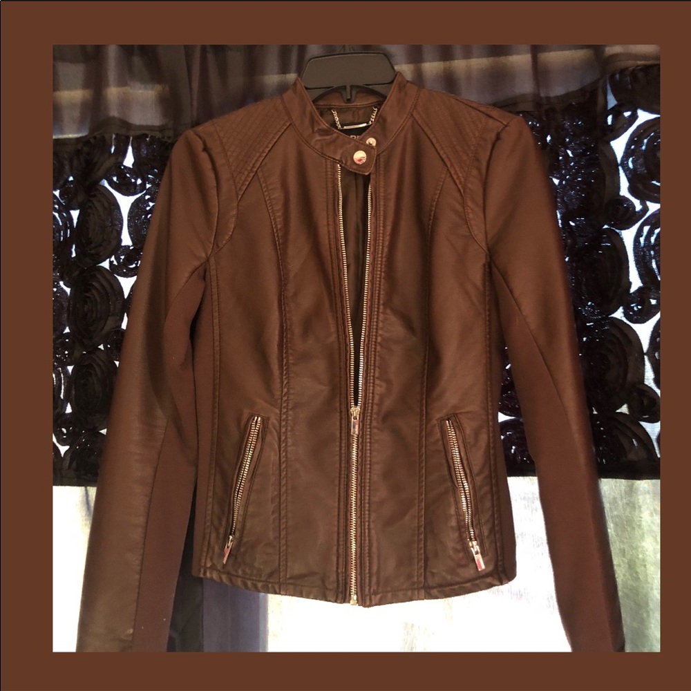 Express Brown Leather Jacket